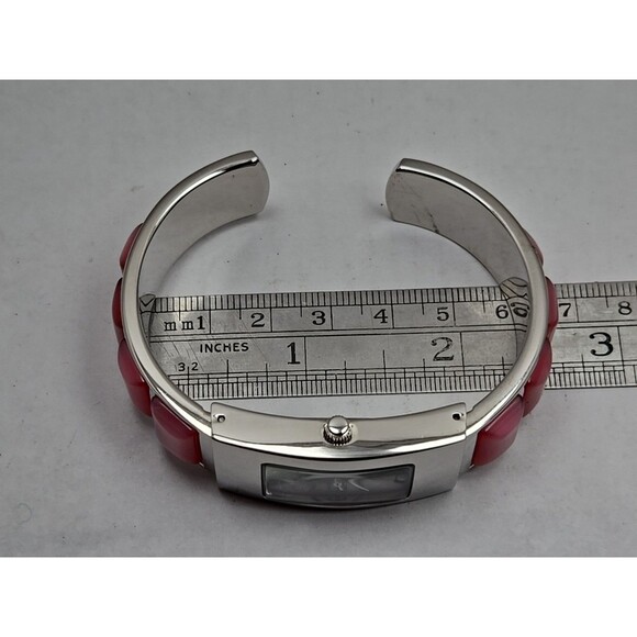 Avon Pink Bangle Bracelet Quartz Watch Rectangle Dial Japan Movement New Battery - Picture 13 of 16